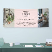 Moderne Eenvoudige Roze Aangepaste Zakelijke Logo Spandoek (Beurs)