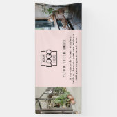 Moderne Eenvoudige Roze Aangepaste Zakelijke Logo Spandoek (Verticaal)