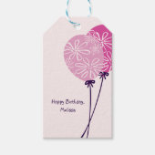 Moderne Eenvoudige Roze Ballonnen Gelukkige Verjaa Cadeaulabel (Voorkant)