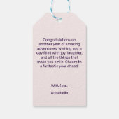 Moderne Eenvoudige Roze Ballonnen Gelukkige Verjaa Cadeaulabel (Achterkant)