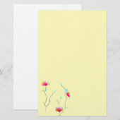 Moderne, eenvoudige roze bloemroze briefpapier (Voorkant / Achterkant)