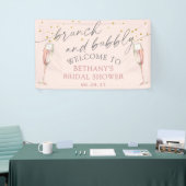 Moderne, eenvoudige roze brunch en stomp vrijgezel spandoek (Beurs)