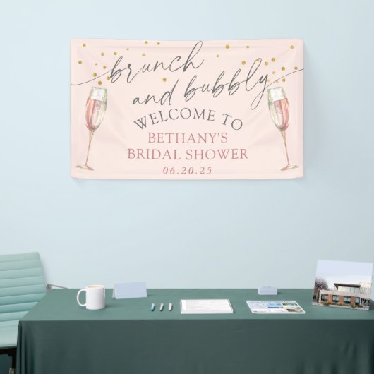 Moderne, eenvoudige roze brunch en stomp vrijgezel spandoek (Beurs)