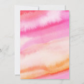 Moderne eenvoudige roze en Oranje waterverf bruilo Save The Date (Achterkant)