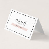 Moderne, eenvoudige, roze en zwarte Visitekaartjes (Voorkant)