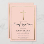 Moderne eenvoudige roze gouden grensoverschrijdend kaart (Voorkant / Achterkant)