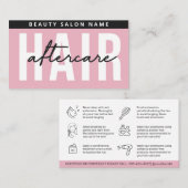 Moderne eenvoudige roze haaruitbreidingen na een z visitekaartje (Voorkant / Achterkant)