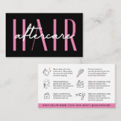 Moderne eenvoudige roze haaruitbreidingen na een z visitekaartje (Voorkant / Achterkant)