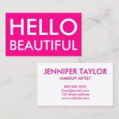 Moderne, eenvoudige roze hallo mooie visitekaartje (Voorkant / Achterkant)