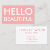 Moderne, eenvoudige roze hallo mooie visitekaartje (Voorkant / Achterkant)