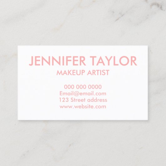 Moderne, eenvoudige roze hallo mooie visitekaartje (Achterkant)