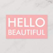 Moderne, eenvoudige roze hallo mooie visitekaartje (Voorkant)