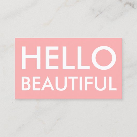 Moderne, eenvoudige roze hallo mooie visitekaartje (Voorkant)