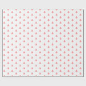 Moderne eenvoudige roze kerstbomen op wit cadeaupapier (Vlak)