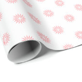 Moderne Eenvoudige Roze Kerstmis Sterren op Wit Cadeaupapier (Rol Hoek)