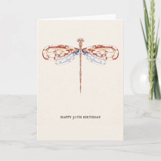 Moderne, eenvoudige , roze kunstdragonfly kaart (Voorkant)