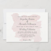 Moderne eenvoudige roze penseelstreken Waterverf w Kaart (Voorkant)