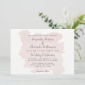 Moderne eenvoudige roze penseelstreken Waterverf w Kaart (Staand voorkant)