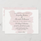 Moderne eenvoudige roze penseelstreken Waterverf w Kaart (Voorkant / Achterkant)