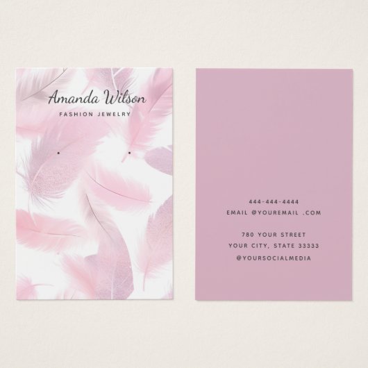 Moderne Eenvoudige Roze Sieraden Oorbel Display Ka Visitekaartje (Voorkant /achterkant)