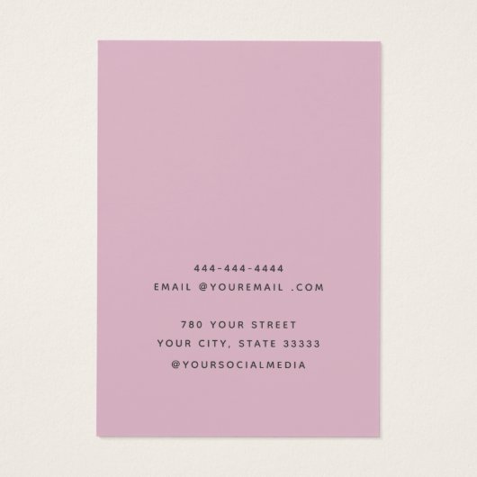 Moderne Eenvoudige Roze Sieraden Oorbel Display Ka Visitekaartje (Achterkant)