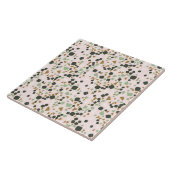 Moderne eenvoudige roze terrazzo groene Tegel Tegeltje (Zijkant)