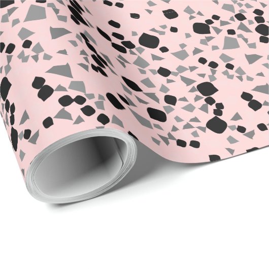 Moderne Eenvoudige Roze Terrazzo Inpakpapier (Rol Hoek)