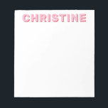 Moderne eenvoudige roze typografische Kinder leraa Notitieblok<br><div class="desc">Modern Classic Cute Pink Typographic Kinder Teacher Notitieblok</div>