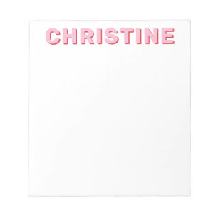 Moderne eenvoudige roze typografische Kinder leraa Notitieblok