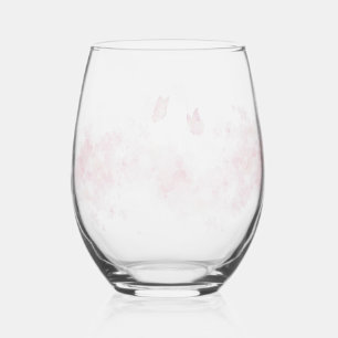 Moderne eenvoudige roze vlinder bloemen Bloemen br Wijnglas Zonder Voet