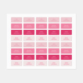 Moderne eenvoudige roze waslabels voor meisjes labels (Vel)