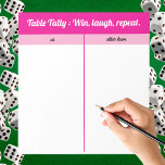 Moderne Eenvoudige Roze Witte Bunco Tabel Tally Notitieblok<br><div class="desc">Voeg stijl en plezier toe aan je spelavond met dit roze en witte Bunco tafelblad. Ontworpen voor Bunco-spelers, het is gemakkelijk te lezen, gemakkelijk te scoren en houdt je spel georganiseerd. Het leuke Bunco-gezegde ‘Win, Laugh, Repeat’ zorgt ervoor dat de sfeer licht blijft en de concurrentie vriendelijk is. Perfect voor...</div>