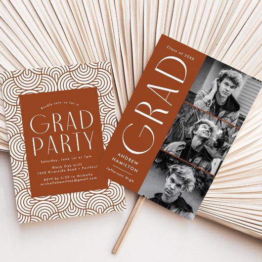 Moderne Eenvoudige Rust 3 Fotogradatie Partij Kaart