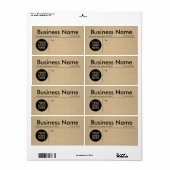 Moderne, eenvoudige Rustic Kraft Business Logo Shi Etiket (Full Sheet)