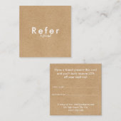 Moderne Eenvoudige Rustieke Kraft Aanbevelingskaartje (Voorkant / Achterkant)