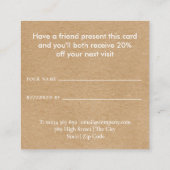 Moderne Eenvoudige Rustieke Kraft Aanbevelingskaartje (Achterkant)