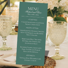 Moderne Eenvoudige Sage Green Elegant Trouwdiner Menu
