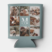 Moderne Eenvoudige Sage Groene Fotocollage Keepsak Blikjeskoeler (Voorkant)