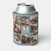 Moderne Eenvoudige Sage Groene Fotocollage Keepsak Blikjeskoeler (Blikje Achterkant)