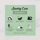 Moderne Eenvoudige Sage Groene Sieraden Care Instr Informatiekaartje (Voorkant)