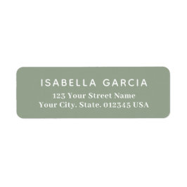 Moderne Eenvoudige Saliegroene Retouradres Etiket