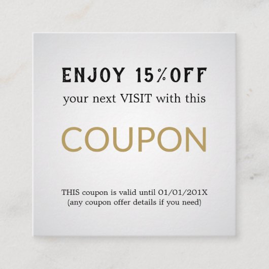 Moderne Eenvoudige Salon Korting Coupon (Voorkant)