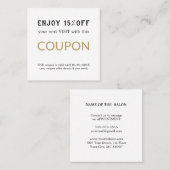 Moderne Eenvoudige Salon Korting Coupon (Voorkant / Achterkant)