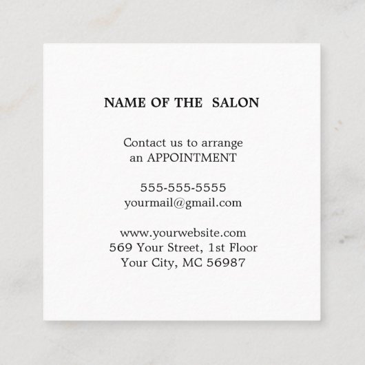 Moderne Eenvoudige Salon Korting Coupon (Achterkant)