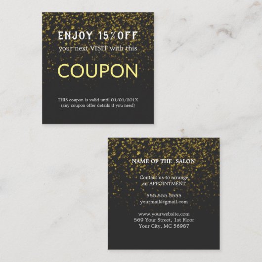 Moderne Eenvoudige Salon Korting Coupon (Voorkant / Achterkant)