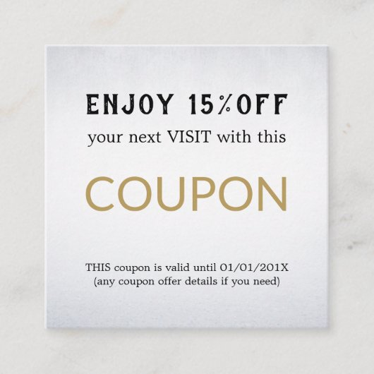 Moderne Eenvoudige Salon Korting Coupon (Voorkant)