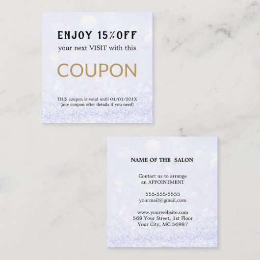 Moderne Eenvoudige Salon Korting Coupon (Voorkant / Achterkant)