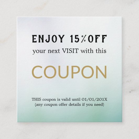 Moderne Eenvoudige Salon Korting Coupon (Voorkant)