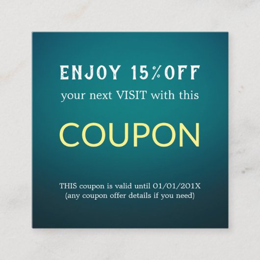 Moderne Eenvoudige Salon Korting Coupon (Voorkant)