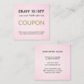 Moderne Eenvoudige Salon Korting Coupon (Voorkant / Achterkant)